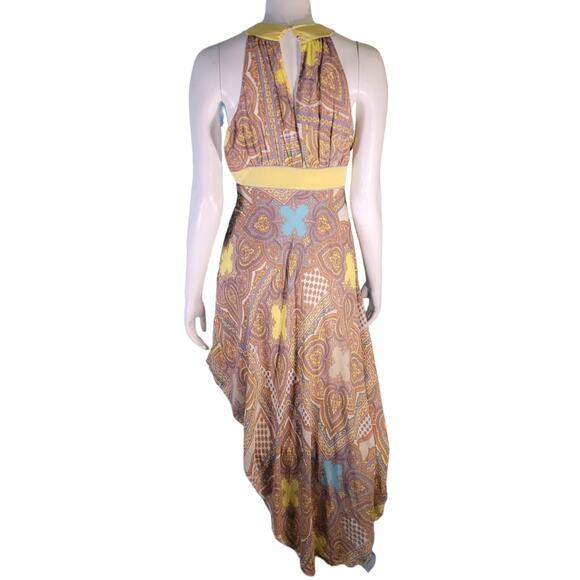 Antonio Melani Batik Paisley Hanky Hem Scarf Dress 0 Boho Cottagecore Lagenlook - Picture 6 of 10
